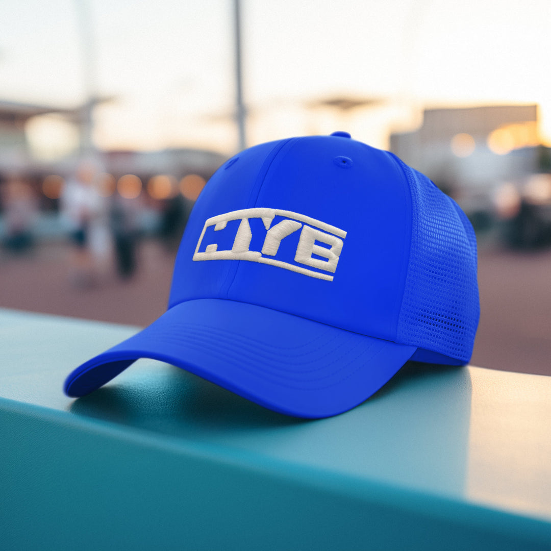 HYB Fitted Mesh Curved Cap – Handle Yo’ Business Embroidered Hat