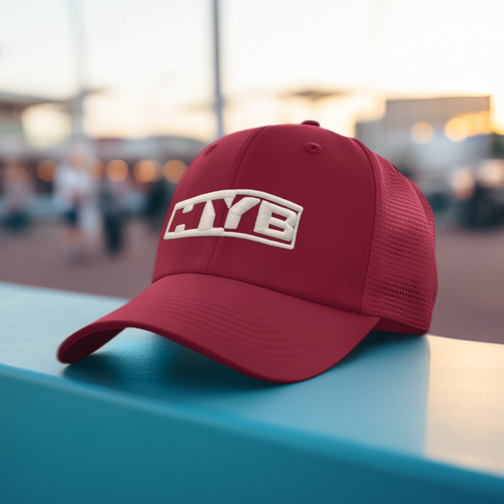 HYB Fitted Mesh Curved Cap – Handle Yo’ Business Embroidered Hat