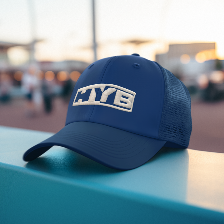 HYB Fitted Mesh Curved Cap – Handle Yo’ Business Embroidered Hat