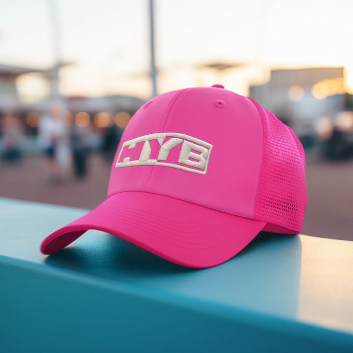 HYB Fitted Mesh Curved Cap – Handle Yo’ Business Embroidered Hat