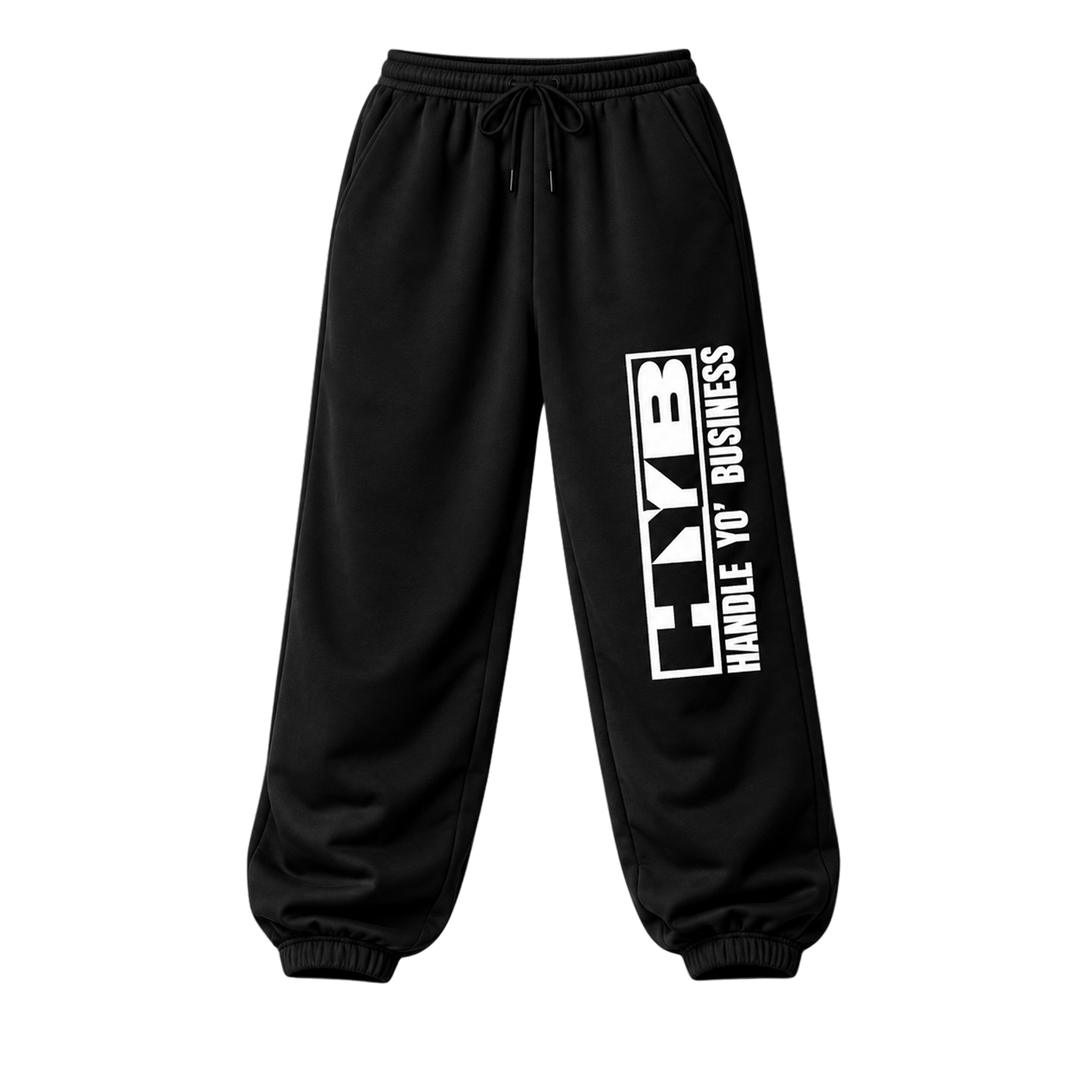HYB SWEATPANTS - BLACK LOGO STYLE