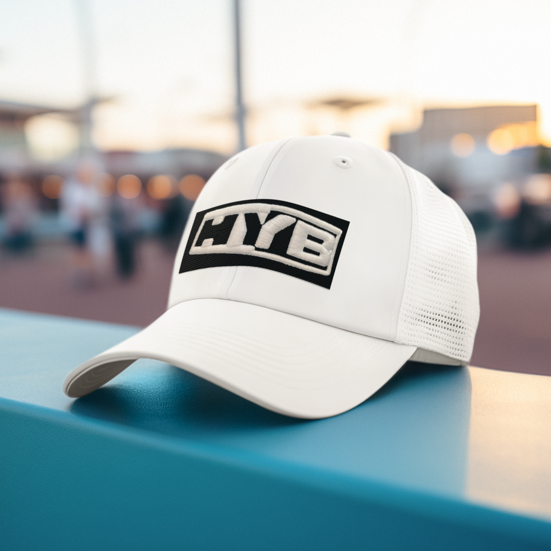 HYB Fitted Mesh Curved Cap – Handle Yo’ Business Embroidered Hat