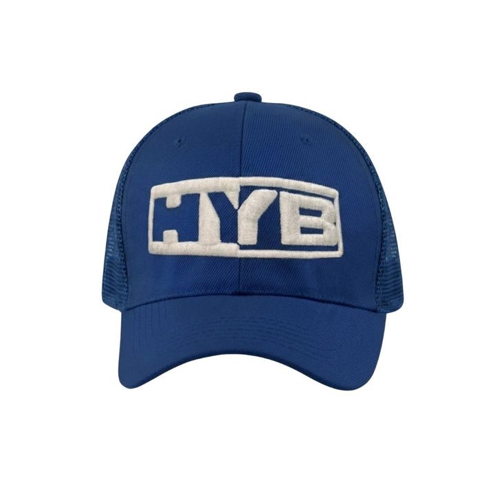HYB Fitted Mesh Curved Cap Embroidered - Navy