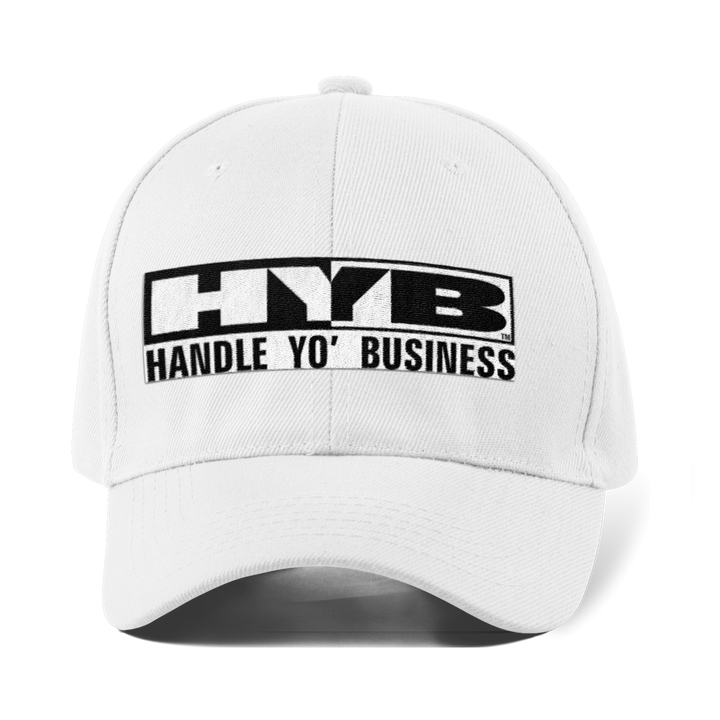 HYB Fitted Mesh Curved Cap Embroidered - White