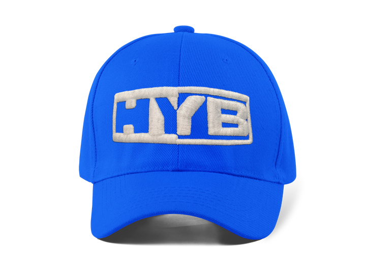 HYB Fitted Mesh Curved Cap Embroidered - Blue