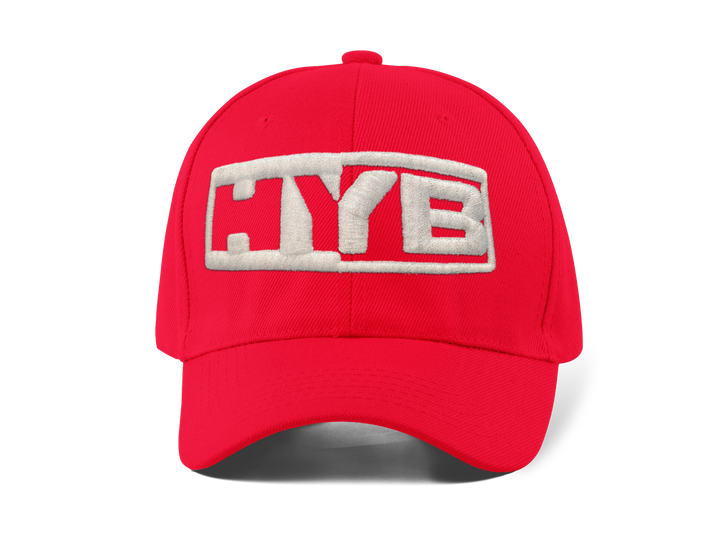 HYB Fitted Mesh Curved Cap Embroidered - Red