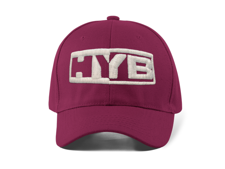 HYB Fitted Mesh Curved Cap Embroidered - Burgundy